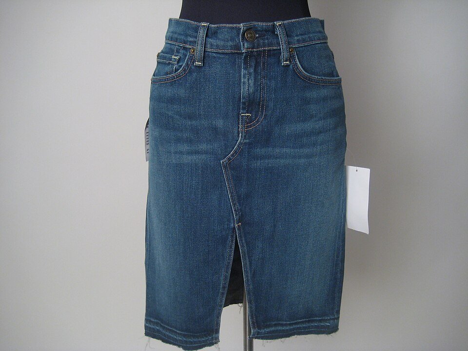 saia jeans midi